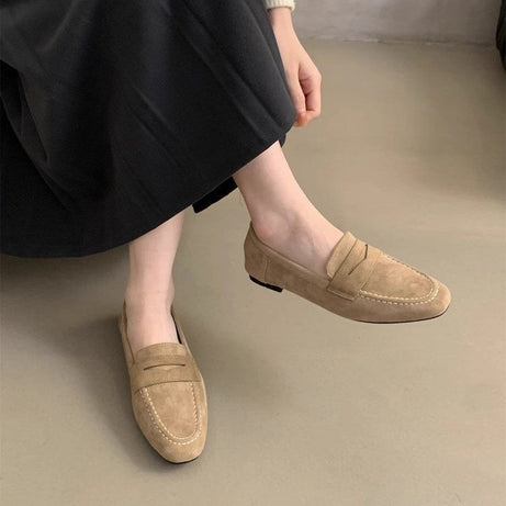 Women's Casual Flat Shoes Soft Sole Brown Shoes