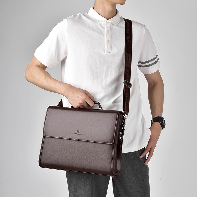 Men's Briefcase Style Business Leather Bag
