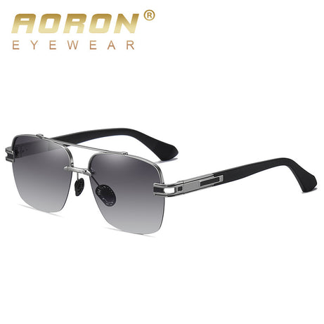 Men's Polarized Two-color Metal Square Sunglasses