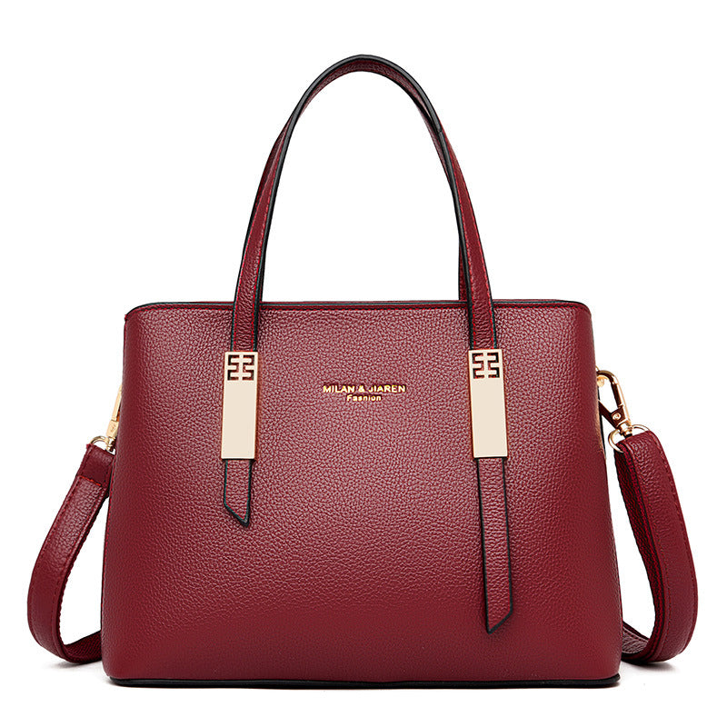 Women's Leather Trendy Hand & Shoulder Bag