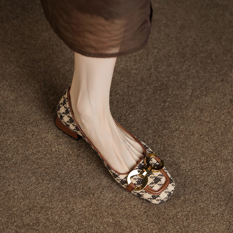 Women's Retro Mid-Heel Fashionable Shoes