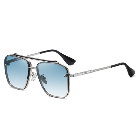 Men's Colorful Two-color Large-frame Metal Sunglasses