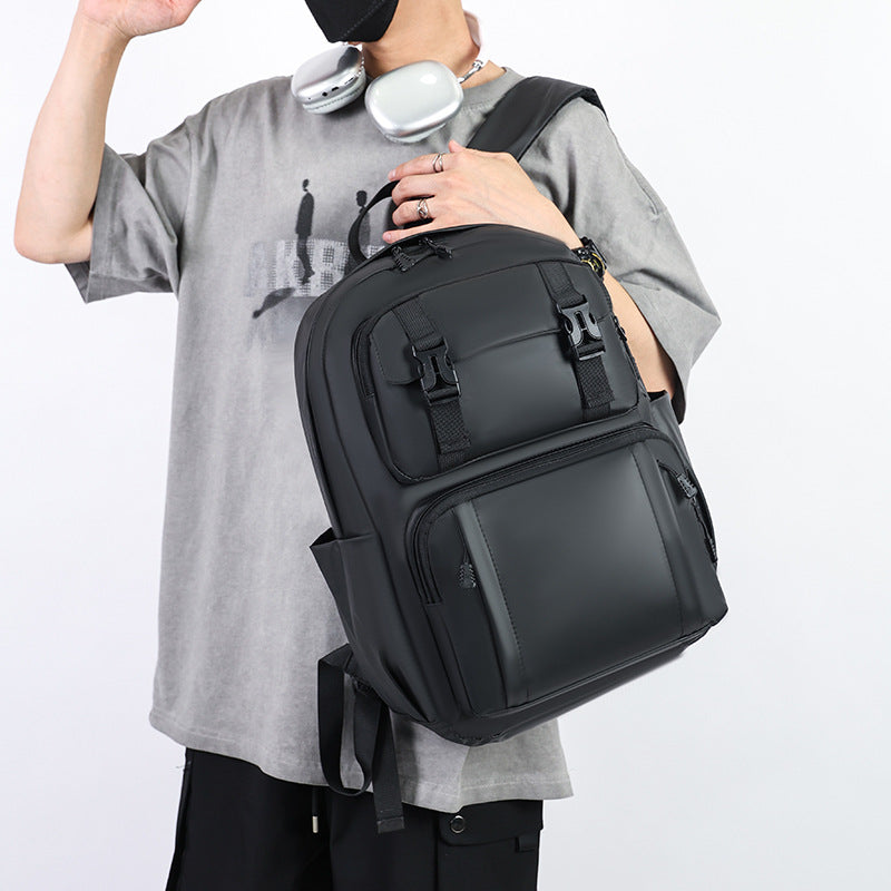 Men's Large Capacity Buckle Trendy Backpack