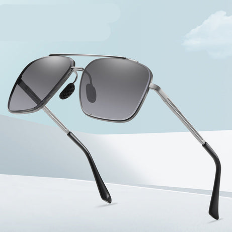 Men's Colorful Two-color Large-frame Metal Sunglasses