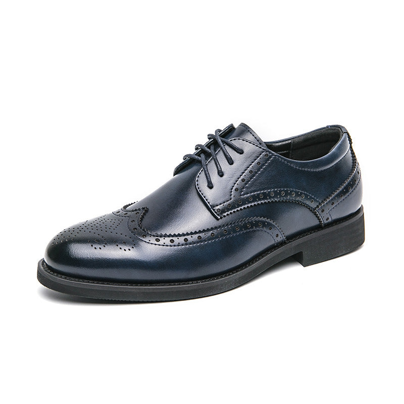 Men's Carved Pointed Thick Sole Wedding Shoes