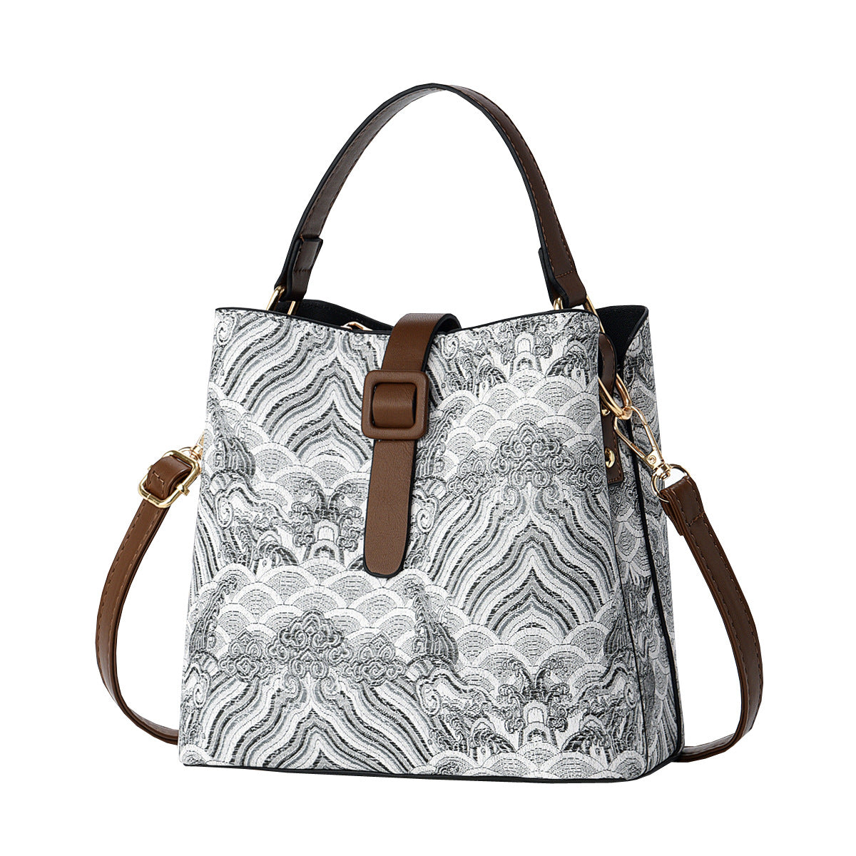 Women's Crossbody Bucket Bag Embroidery Bag