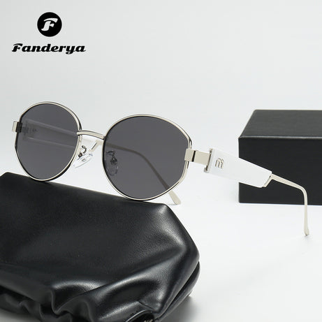 Women's Retro Small Oval Frame UV Protection Sunglasses