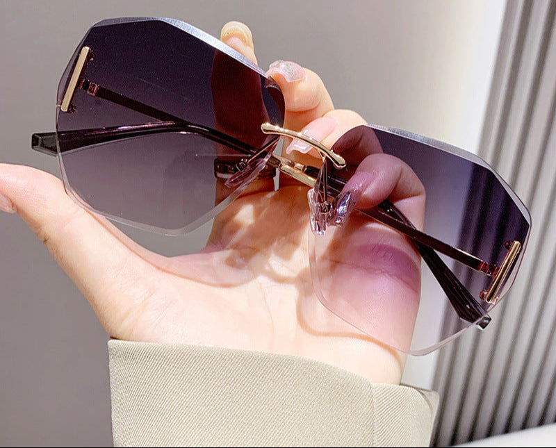 Women's Trendy Retro Style Rimless UV-proof Sunglasses