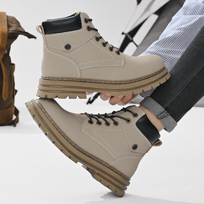 Men's Leather High-top Casual Boots