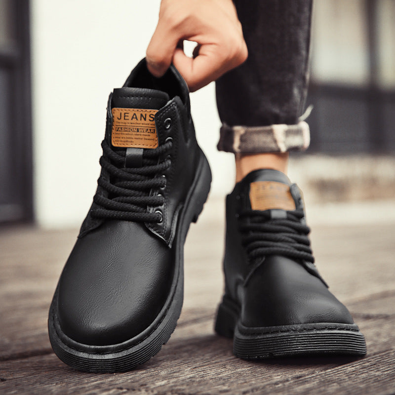 Men's Leather High-top Martin Boots Shoes