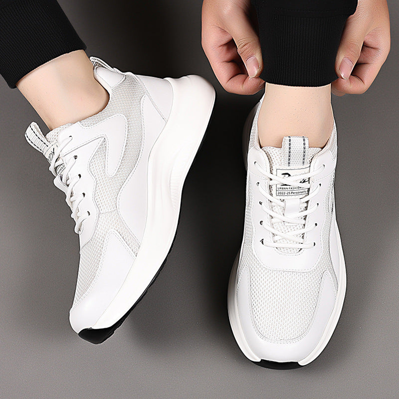 Men's Breathab Leather Mesh Casual Sneakers