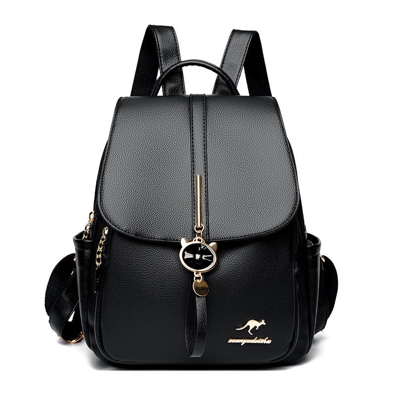 Women's Leather Trendy Backpack