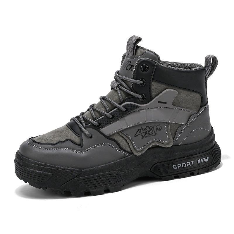 Men's Retro High-Top Lace-Up Casual Boots