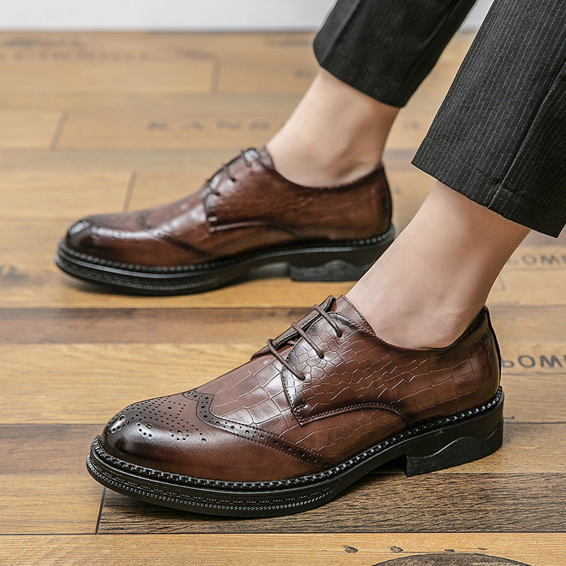 Men's Brock Engraved Leather British Style Shoes