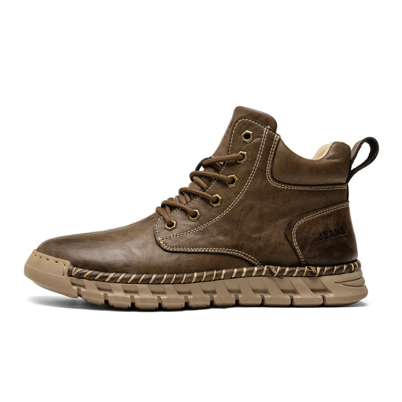 Men's Genuine Leather Wear-Resistant Casual Boots