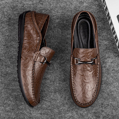 Men's British Style Genuine Leather Casual Shoes (In Stock)