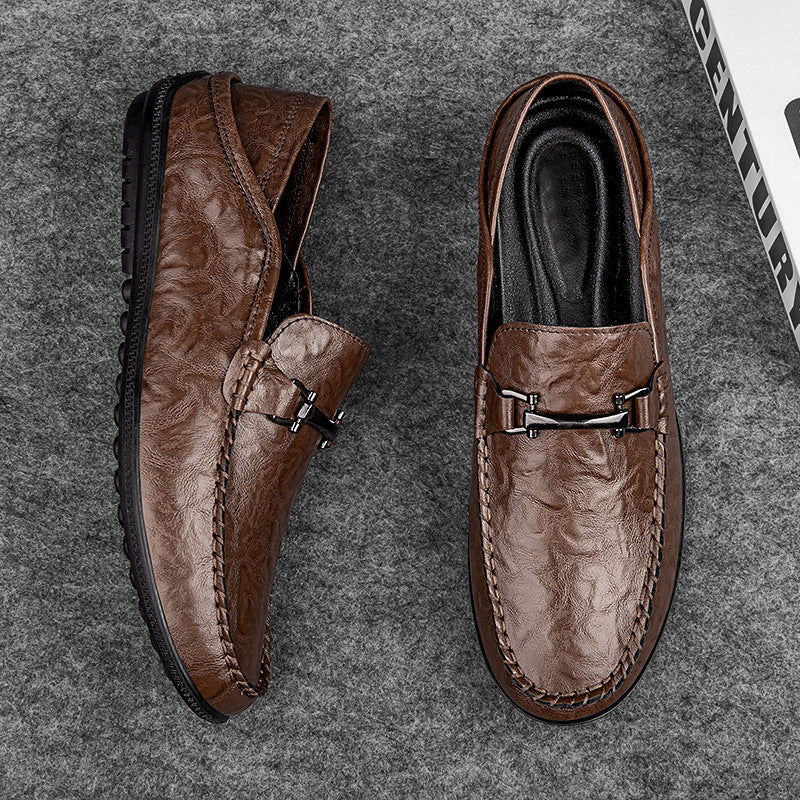 Men's British Style Genuine Leather Casual Shoes (In Stock)