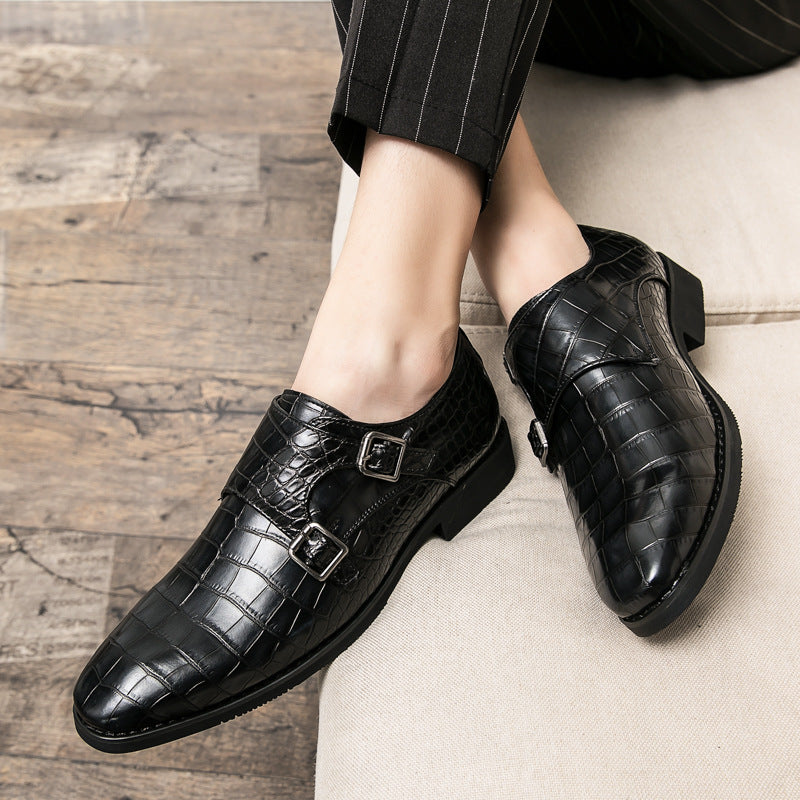 Men's British Style Leather Buckle Trendy Shoes