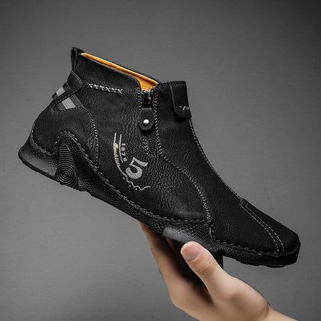 Men's Leather Fashionable Boots Trendy Shoes