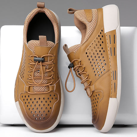 Men's Leather Breathable Trendy Casual Shoes