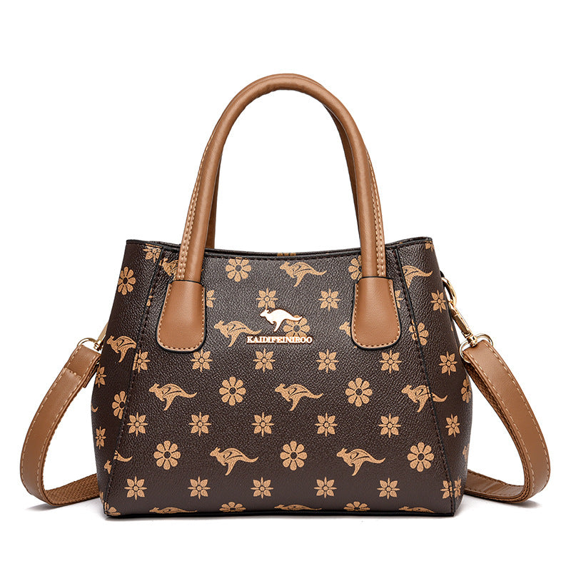 Women's Leather Printed Shoulder HandBag