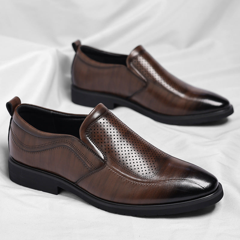 Men's Hollow Breathable Leather Casual Shoes