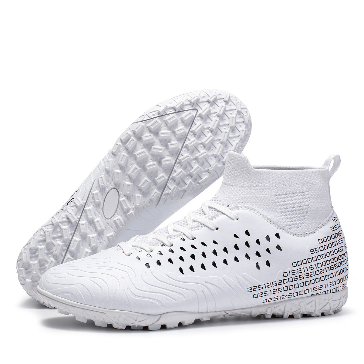 Men's Synthetic Leather High-Top Football Turf Sports Shoes