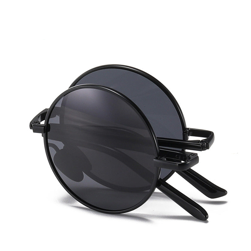 Men's Foldable Round Frame Sunglasses