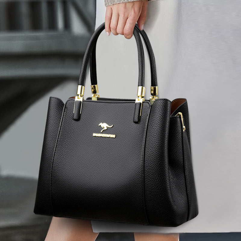 Women's Leather Trendy Shoulder Handbag