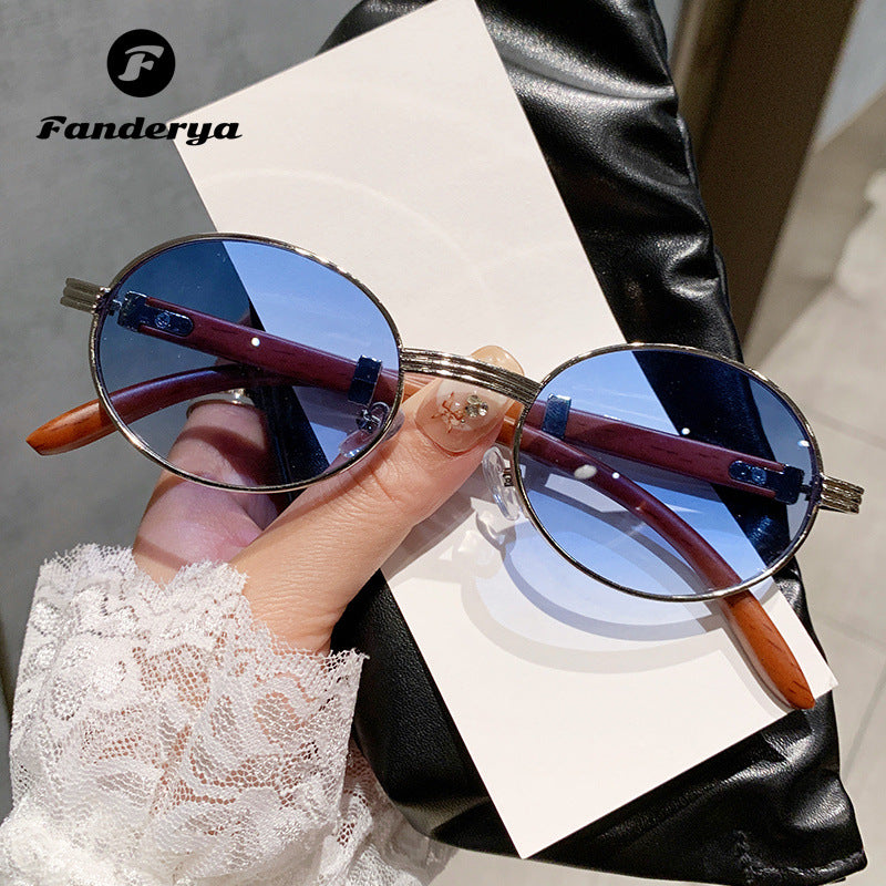 Women's Retro Small Round  Personalized Punk Style Sunglasses