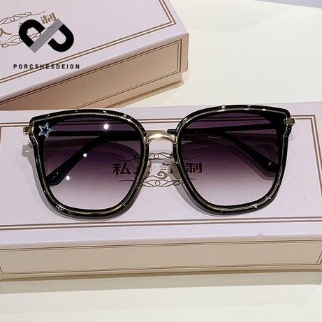 Women's Metal Retro Square Sunshade Anti-ultraviolet glasses