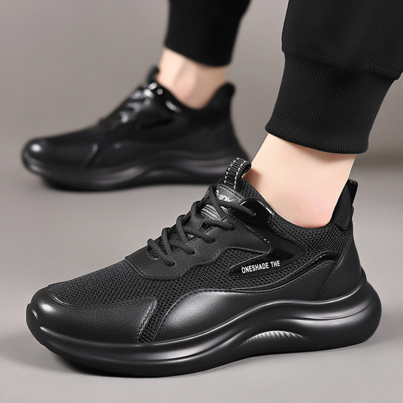 Men's Breathab Leather Mesh Casual Sneakers