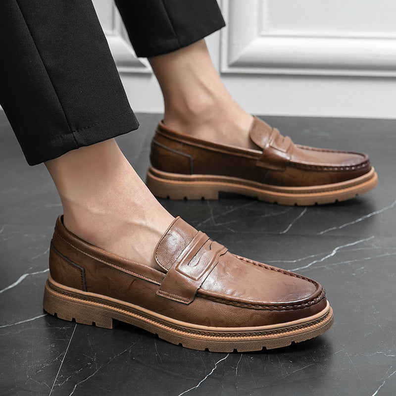 Men's Leather Fashionable Trendy Loafers Shoes