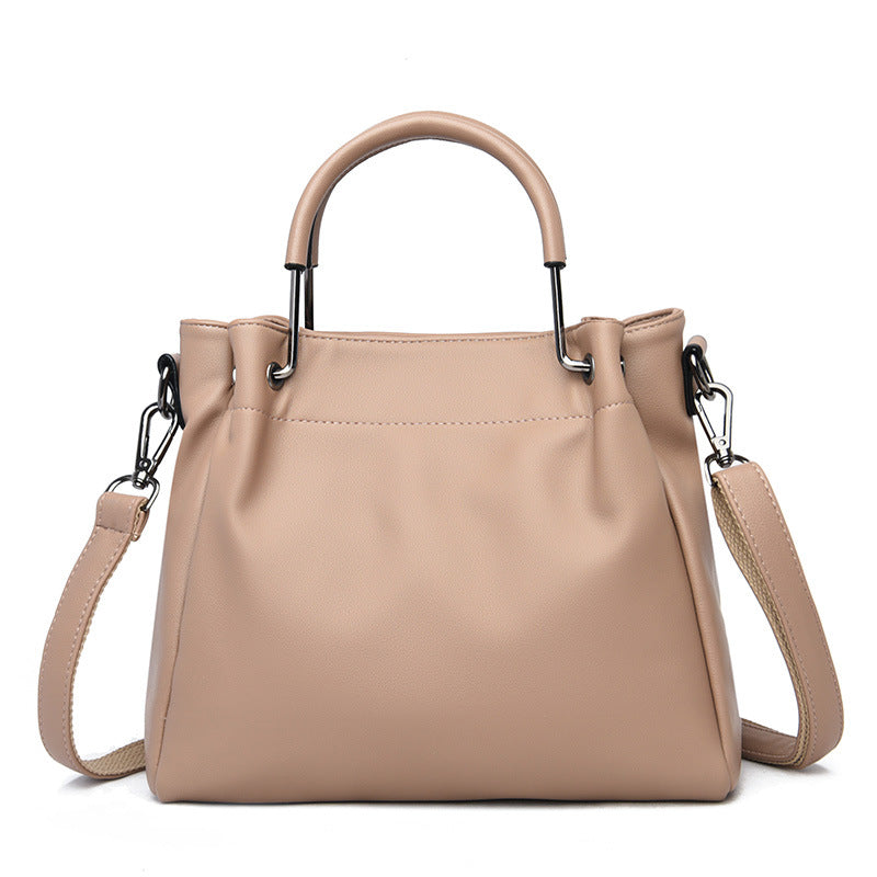 Women's Soft Leather Trendy Shoulder Bucket Bag