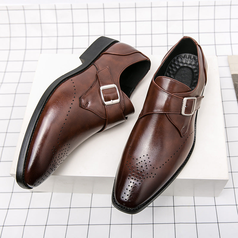 Men's Leather Brock Engraving Outdoor Shoes