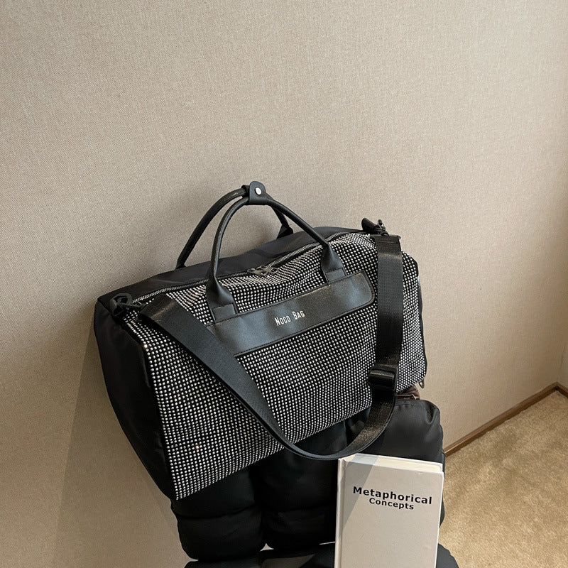 Women's Leather Rhinestone Travel Bag