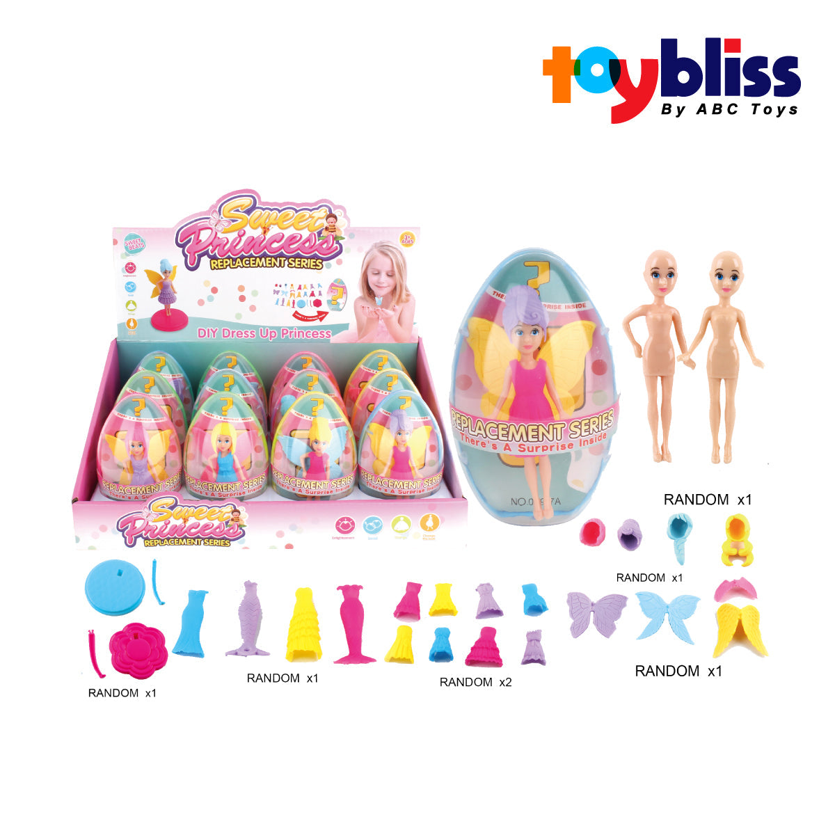 Toybliss Sweet Princess Replacement Series DIY Dress-Up Set (009-7), Ages 3+
