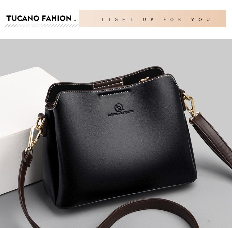 Women's Leather High-End Bucket Bags | Stylish Hand Bag