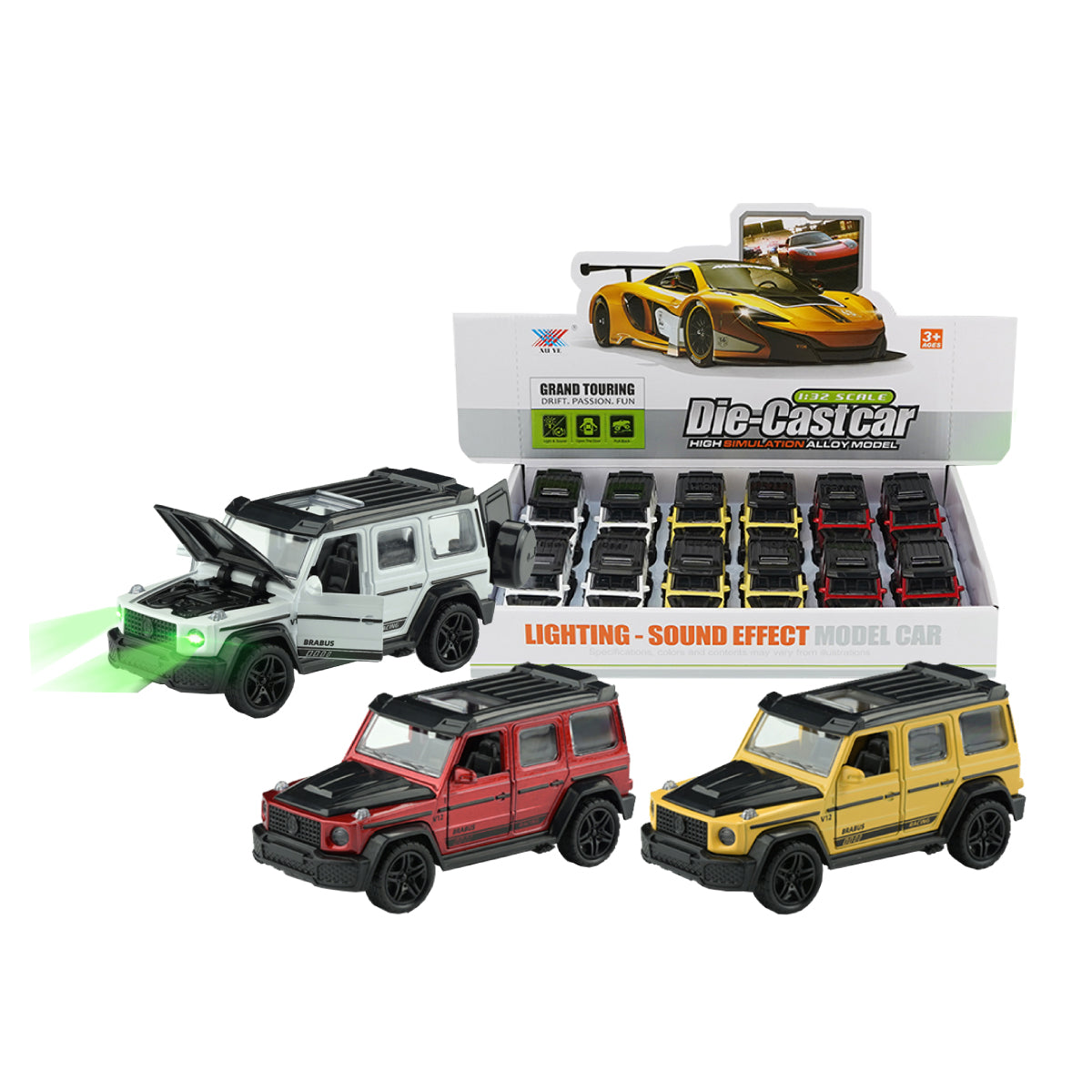 Toybliss XU YE 1:32 Die-Cast Benz Pull Back Car with Lights & Sound (K174BA), Ages 3+