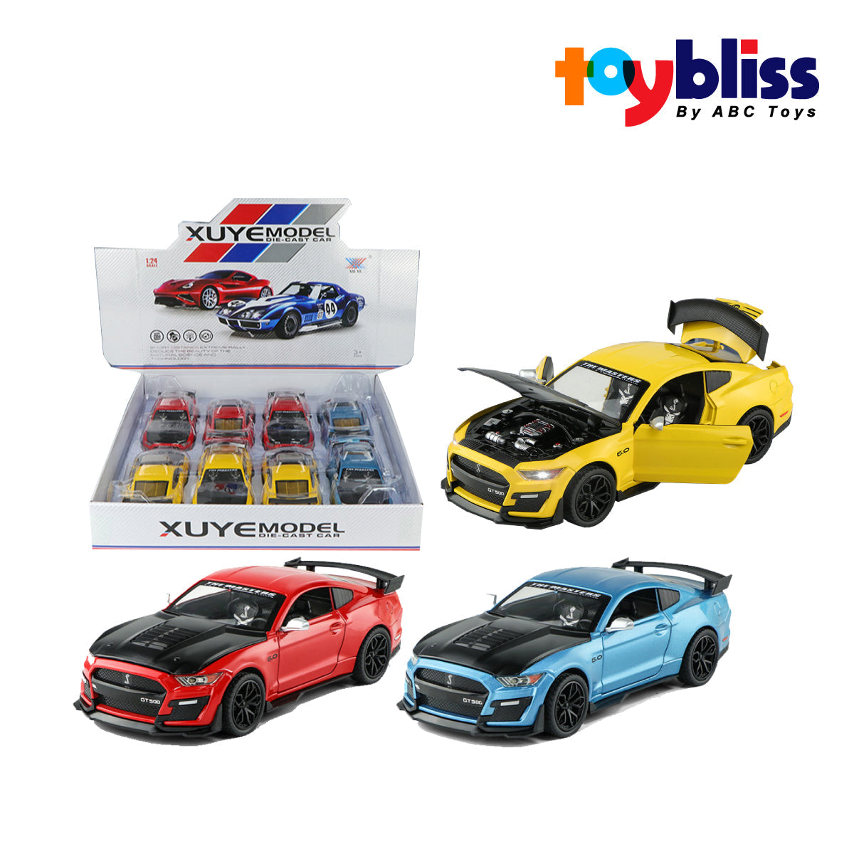 Toybliss XU YE 1:24 Die-Cast Mustang Pull Back Car (K240B1), Ages 3+