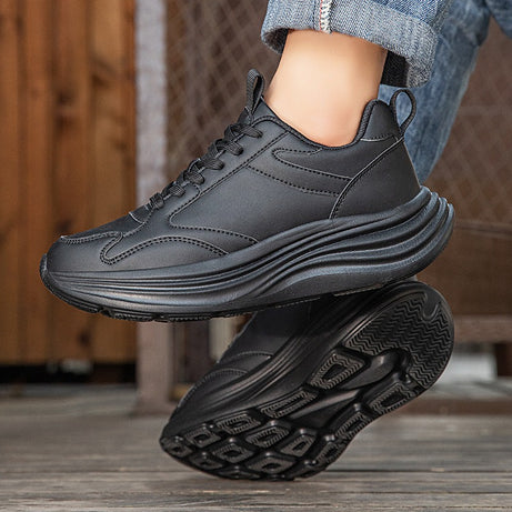 Men's Leather Shock Absorption Running Shoes