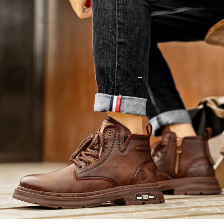 Men's Genuine Leather British Style Martin Boots
