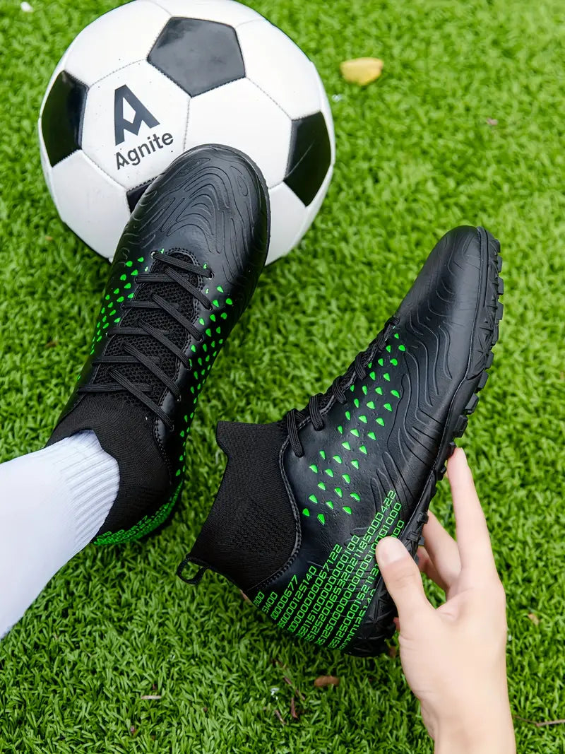 Men's Synthetic Leather High-Top Football Turf Sports Shoes