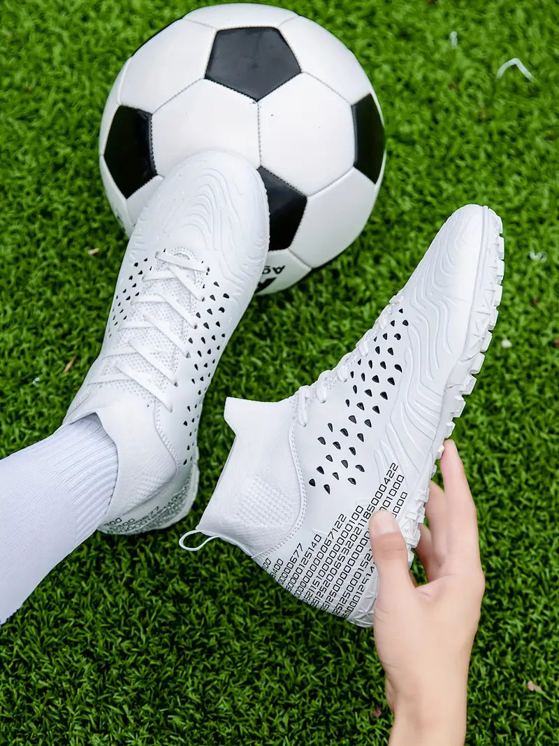 Men's Synthetic Leather High-Top Football Turf Sports Shoes