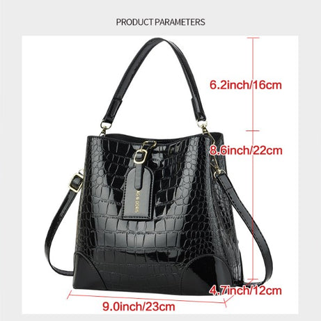 Women's Bucket Bag Crocodile Pattern Shoulder Bag