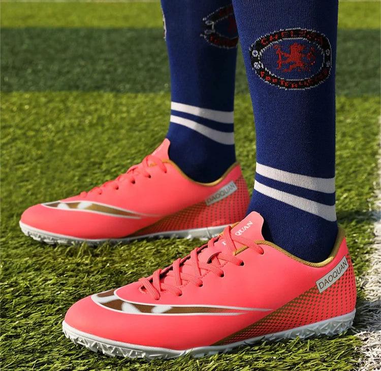 Men's Gamon Leather Low-Top Football Turf Sports Shoes