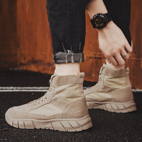 Men's Martin Boots British Trend High-Top Canvas Shoes