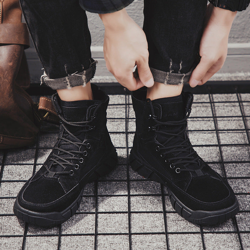 Men's Martin Boots British Trend High-Top Canvas Shoes