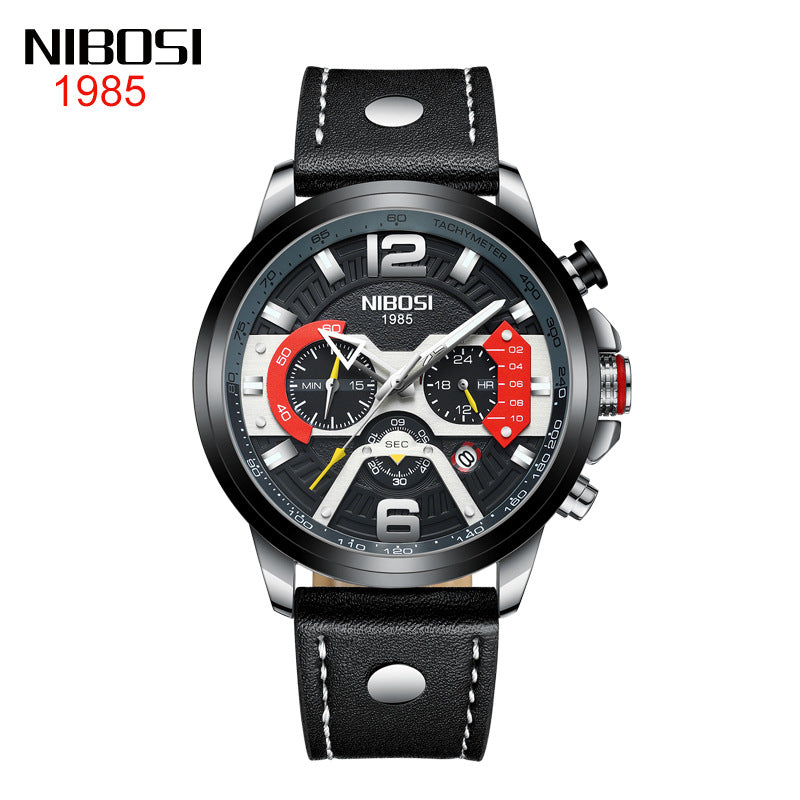 Men's Large Dial Multi-function Student Watch