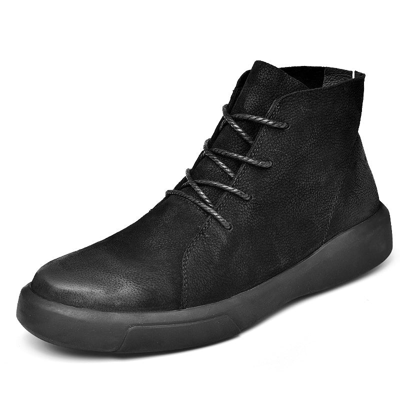 Men's Plush Leather Fashion Outdoor Boots